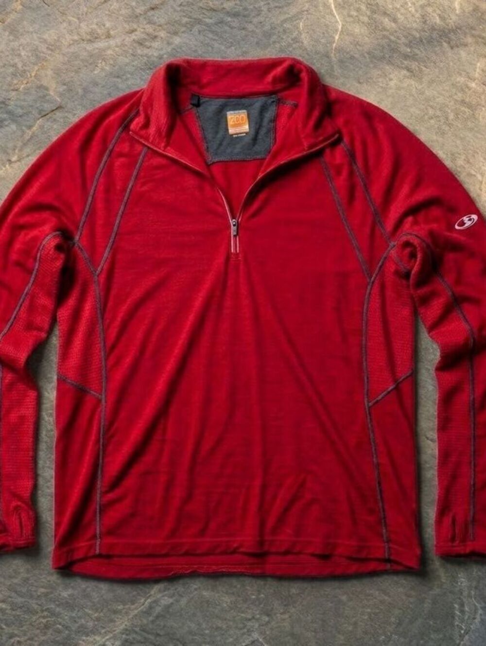 Icebreaker GT200 Merino Wool Zip Base Layer Red XL Gorpcore Alpine Techwear Ski